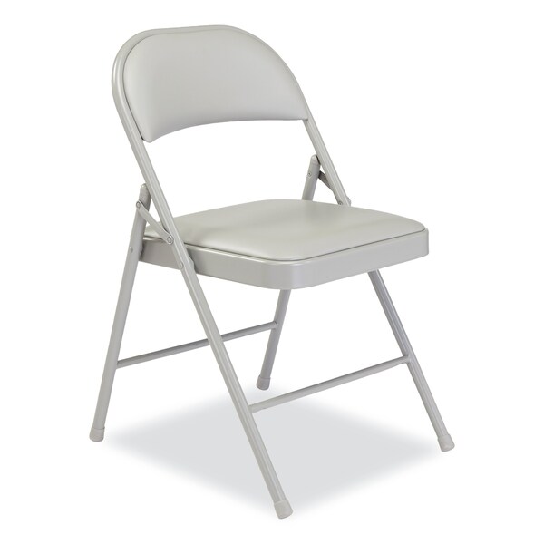 950 Series Vinyl Padded Steel Folding Chair, Supports Up To 250 Lb, 17.75in. Seat Height, Gray, 4PK